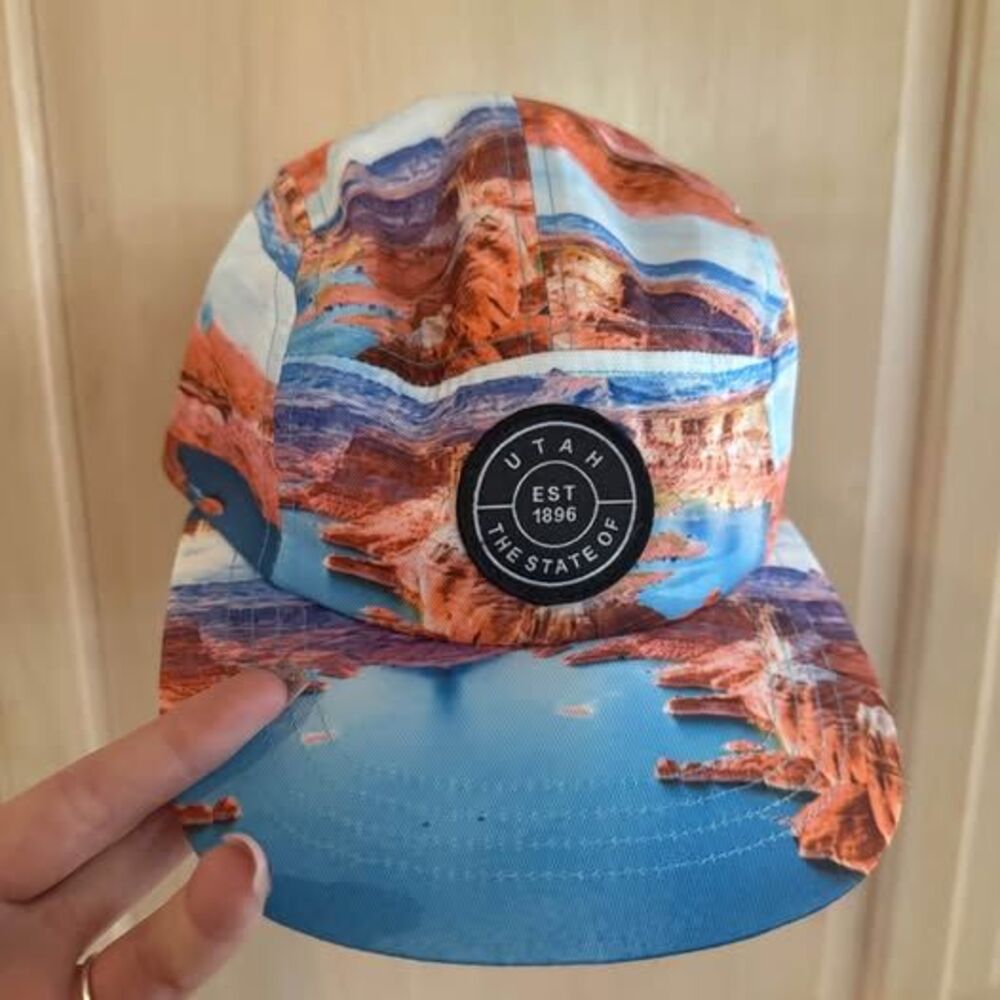 Utah red rocks hat Robin Ruth polyester baseball cap graphic print Utah